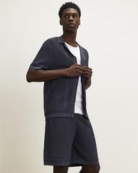 River Island - Shorts Slim Fit Textured Knitted Viscose - Lyst