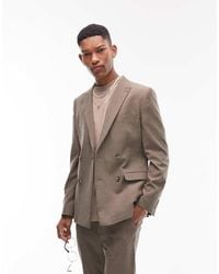 TOPMAN - Super Skinny Herringbone Double Breasted Suit Jacket - Lyst