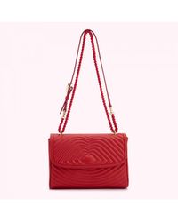 Lulu Guinness - Red Lip Ripple Quilted Leather Brooke Crossbody Bag - Lyst