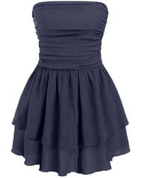 Hiccup - Strapless Textured Ruffle Mini Dress - Lyst