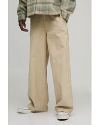 BoohooMAN - Baggy Cord Woven Tab Trousers - Lyst