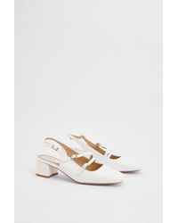 Oasis - Tara Faux Leather Slingback Mary Jane Flats - Lyst