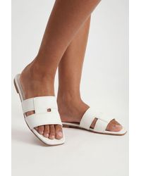 Boohoo - Wide Fit Crossover Strap Detail Sliders - Lyst