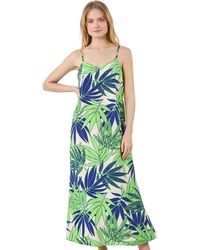 Roman - Tropical Palm Print Midi Dress - Lyst