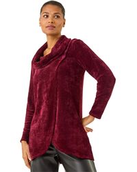 Roman - Chenille Cowl Neck Tunic Top - Lyst