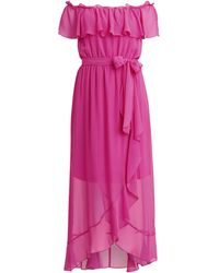Gina Bacconi - Paisley Off The Shoulder Maxi Dress With Tie Waist - Lyst