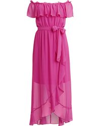 Gina Bacconi - Paisley Off The Shoulder Maxi Dress With Tie Waist - Lyst