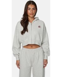Good For Nothing - Cropped Zip Hoodie With Monogram - Lyst
