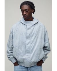 BoohooMAN - Boxy Fit Textured Check Cagoule Jacket - Lyst