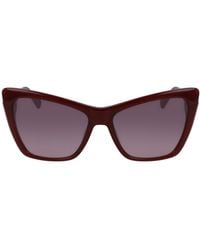 Longchamp - Rode Acetaat Zonnebril - Lyst