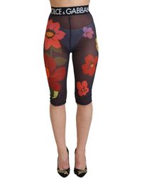 Dolce & Gabbana - Floral Leggings Stretch Waist Pants - Lyst