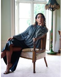 Blue Vanilla - High Neck Puffball Hem Blouse - Lyst