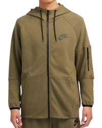 Nike - Khaki Hooded Zip- Up Jumper Cotton - Lyst