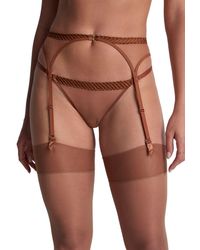 Aubade - Sheer Emotion Suspender Belt - Lyst
