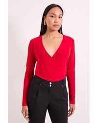 PRINCIPLES - Wrap Ruched Side Long Sleeve Jersey Top - Lyst