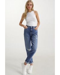 New Look - Tori Slim-Fit Mom Ankle Grazer Jeans - Lyst