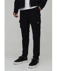 BoohooMAN - Skinny Fit Technical Cargo Trouser - Lyst