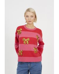 Brave Soul - Stripe Sequin Detail Christmas Jumper - Lyst