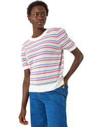 Roman - Scallop Edge Stripe Knit Top - Lyst