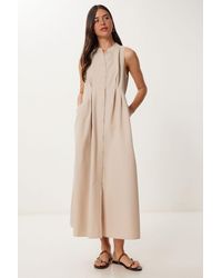 Happiness İstanbul - Mandarin Collar Sleeveless A-Line Midi Dress - Lyst