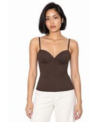 Busem - Slim Fit Corset Crop Blouse - Lyst
