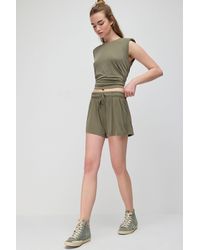 No Matter What - Verstelbare Elastische Taille Shorts Met Zakken En Trekkoord - Lyst
