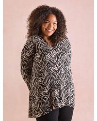 Live Unlimited - Zebra Print Longline Shirt - Lyst