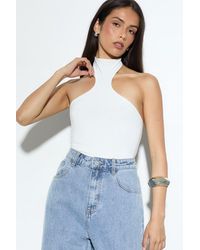 MissPap - High Neck Cut Out Bodysuit - Lyst