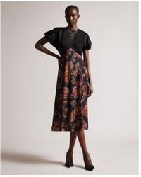 Ted Baker - Fridah Ponte Bodice Dress With Printed Skirt - Lyst