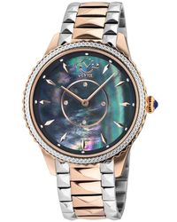 Gv2 - Siena Swiss Quartz Mop Dial Two Tone Rose Stainless Steel Diamond Watch - Lyst
