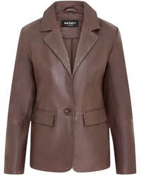Infinity Leather - Conker Italian Blazer Jacket-Chongqing Lamb Leather - Lyst