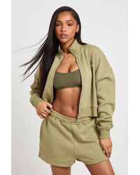 Boohoo - Ath Collective Emroidered Funnel Neck Short Tracksuit - Lyst