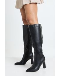 Boohoo - Wide Fit Knee High Block Heel Boots - Lyst