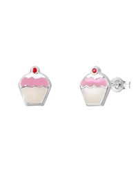 The Jewellery Stockroom - Sterling Enamel Cupcake Stud Earrings - Lyst