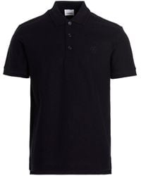 Burberry - Branded Circle Logo Coal Polo Shirt Cotton - Lyst