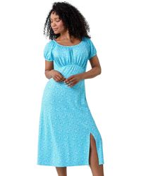 Roman - Petite Ditsy Print Midi Stretch Dress - Lyst