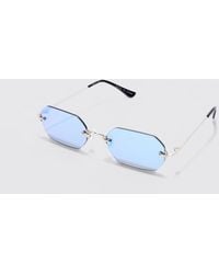 BoohooMAN - Hexagonal Rimless Sunglasses - Lyst