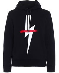 Neil Barrett - Logo Hooded Sweatshirt - Lyst