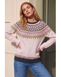 Roman - Fairisle Frill Detail Stretch Jumper - Lyst