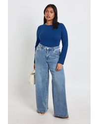 Boohoo - Plus Basic Long Sleeve Crew Neck Bodysuit - Lyst