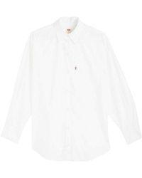 Levi's - Levi's /Ladies Nola Logo Oversized Long-Sleeved Shirt (Bright) Cotton - Lyst