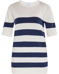 Usha - Jumper Wit + Marine - Lyst