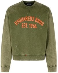 DSquared² - Bros Est 1964 Design Cypro Fit Militair Groene Sweatshirt - Lyst