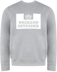 Weekend Offender - Long Sleeve Crew Neck Sweaters Wosw100 Marl - Lyst