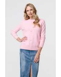 Izabel London - Floral Gemstone Embellished Jumper - Lyst