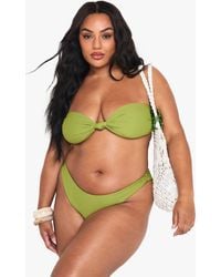 Boohoo - Plus Knot Detail Bandeau Bikini Top - Lyst