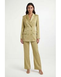 Wallis - Satin Double Breasted Blazer Coord - Lyst