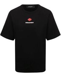DSquared² - Pixel Leaf Logo Print Crew Neck T-Shirt Cotton - Lyst