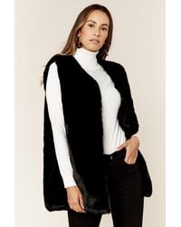 Gini London - No Cut Faux Fur Sleeveless Gilet - Lyst