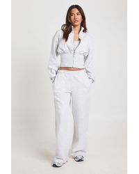 Boohoo - Deep Hem Zip Through 3 Piece Straight Leg Tracksuit - Lyst
